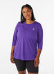 Sporttop met 3/4 mouwen, Paars, Model image number 0