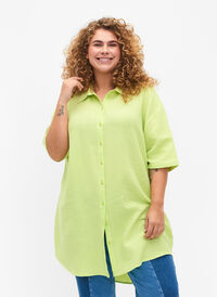 Overhemd van katoen met halflange mouwen, Wild Lime, Model