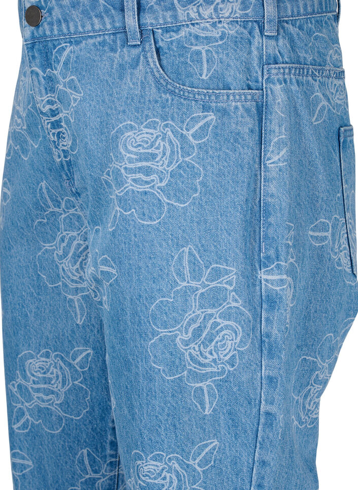 Vera bloemenprint jeans, Blauw, Packshot image number 2