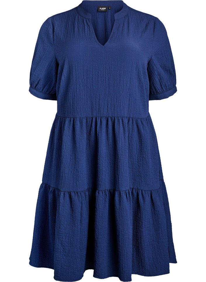 Korte A-lijn jurk, Blauw, Packshot image number 0
