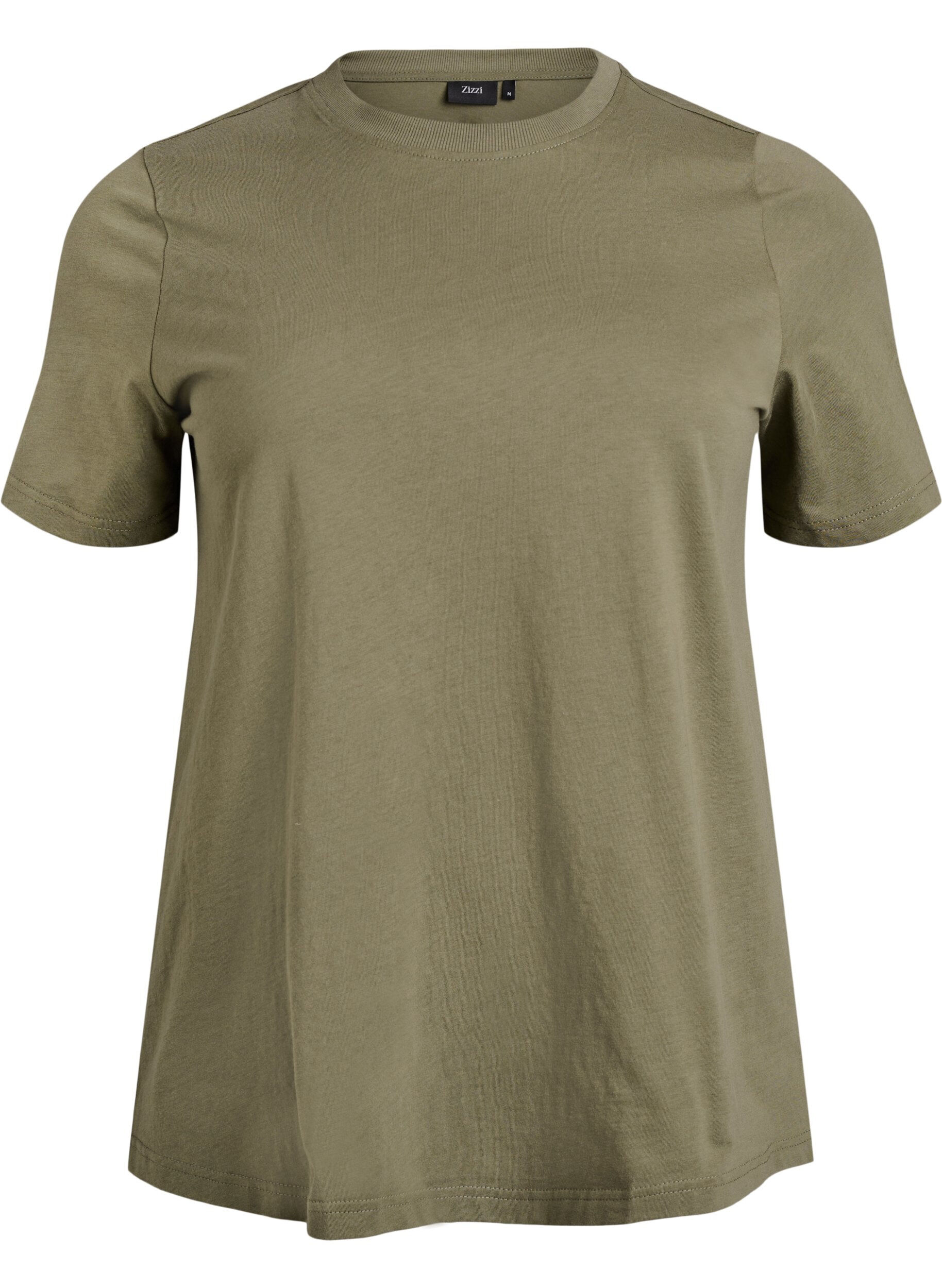 T-shirt basique en coton &agrave; col rond