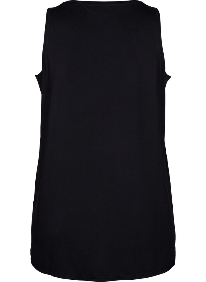 Sporttopje met V-hals, Black, Packshot image number 1