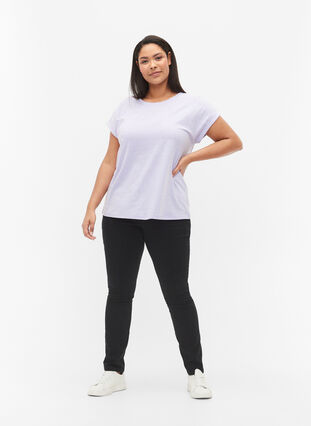 Gemêleerd t-shirt met korte mouwen, Lavender Mél, Model image number 2