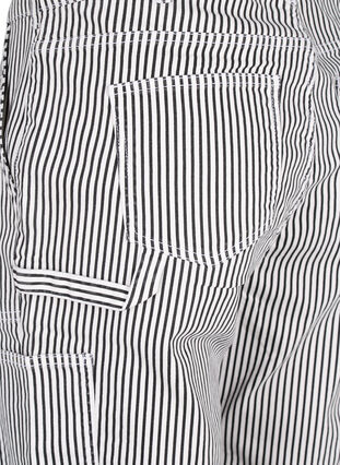 Jean cargo à rayures avec une coupe droite, Black White Stripe, Packshot image number 4