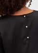 Blouse met lange mouwen en ronde hals, Black, Model image number 2