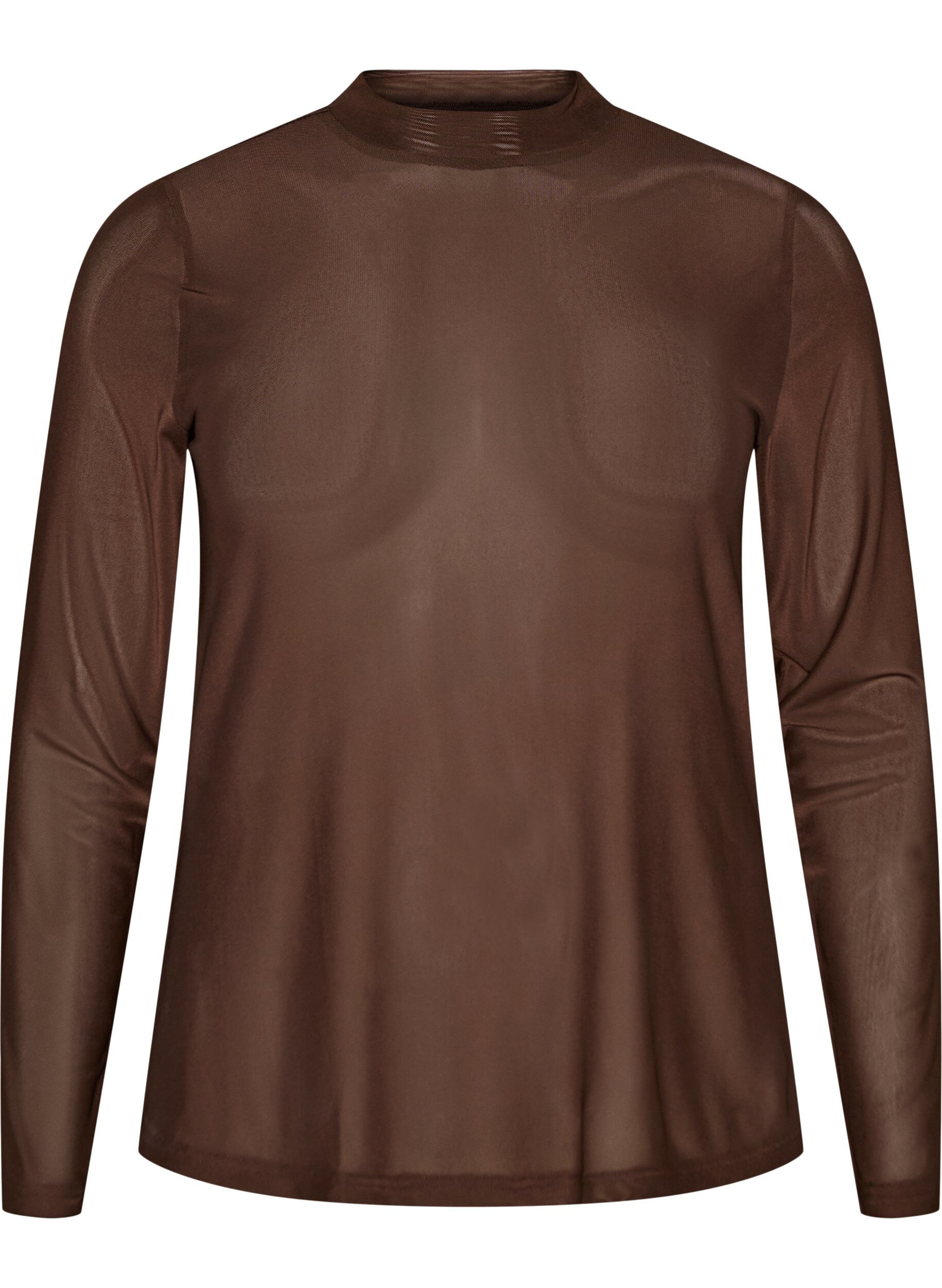 Getailleerde blouse van mesh met lange mouwen