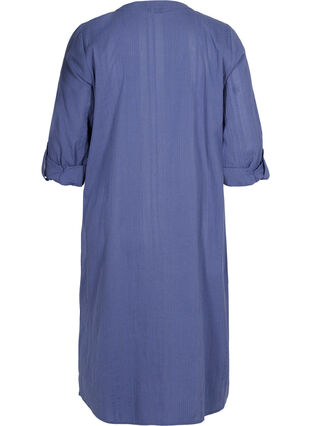 Robe-chemise en coton à manches 3/4, Nightshadow Blue, Packshot image number 1