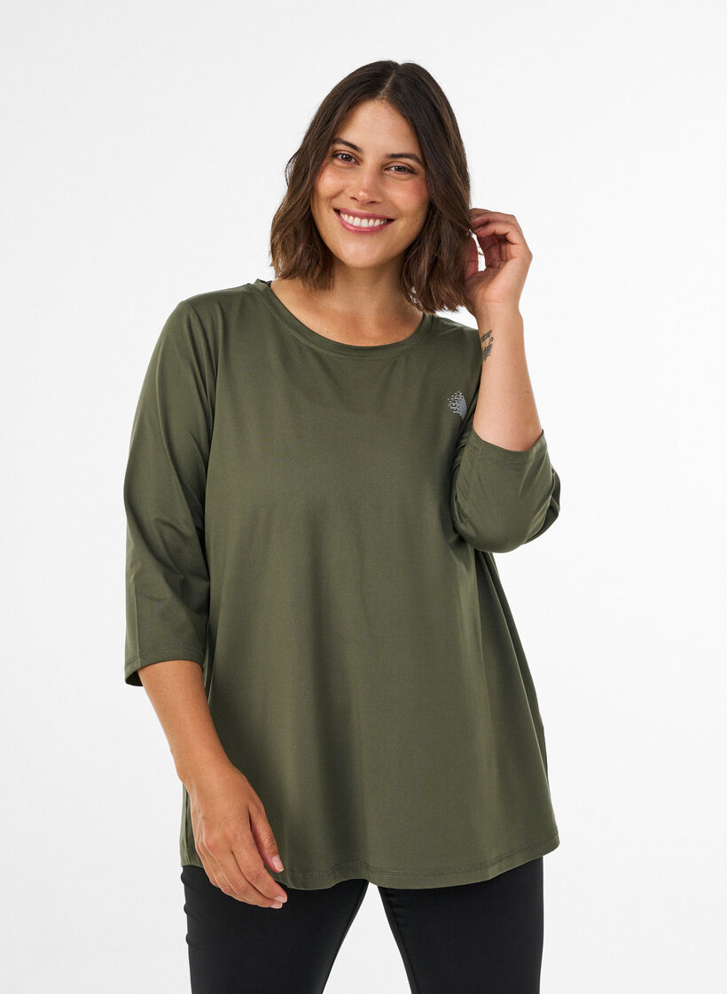 Haut de sport avec manches 3/4, Vert, Model image number 0