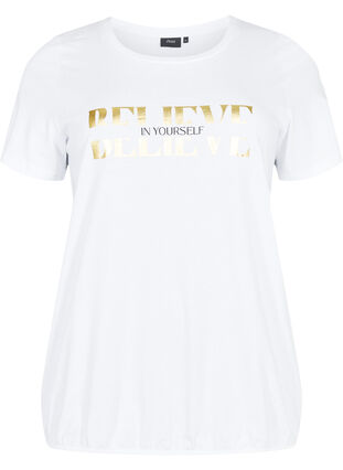 Katoenen T-shirt met print, B. White w. Believe, Packshot image number 0