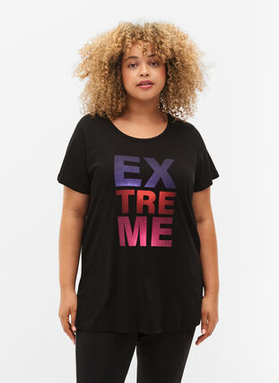 Sport-T-shirt met print, Black w. Extreme, Model image number 0