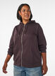Sweat &agrave; capuche zipp&eacute; avec poches, Marron, Model image number 0