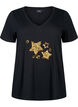 Katoenen T-shirt met pailletten, Black W. Star, Packshot image number 0