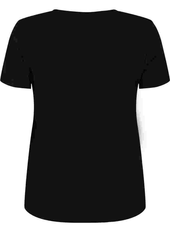 Haut d'entraînement en coton avec imprimé, Black w. inhale logo, Packshot image number 1