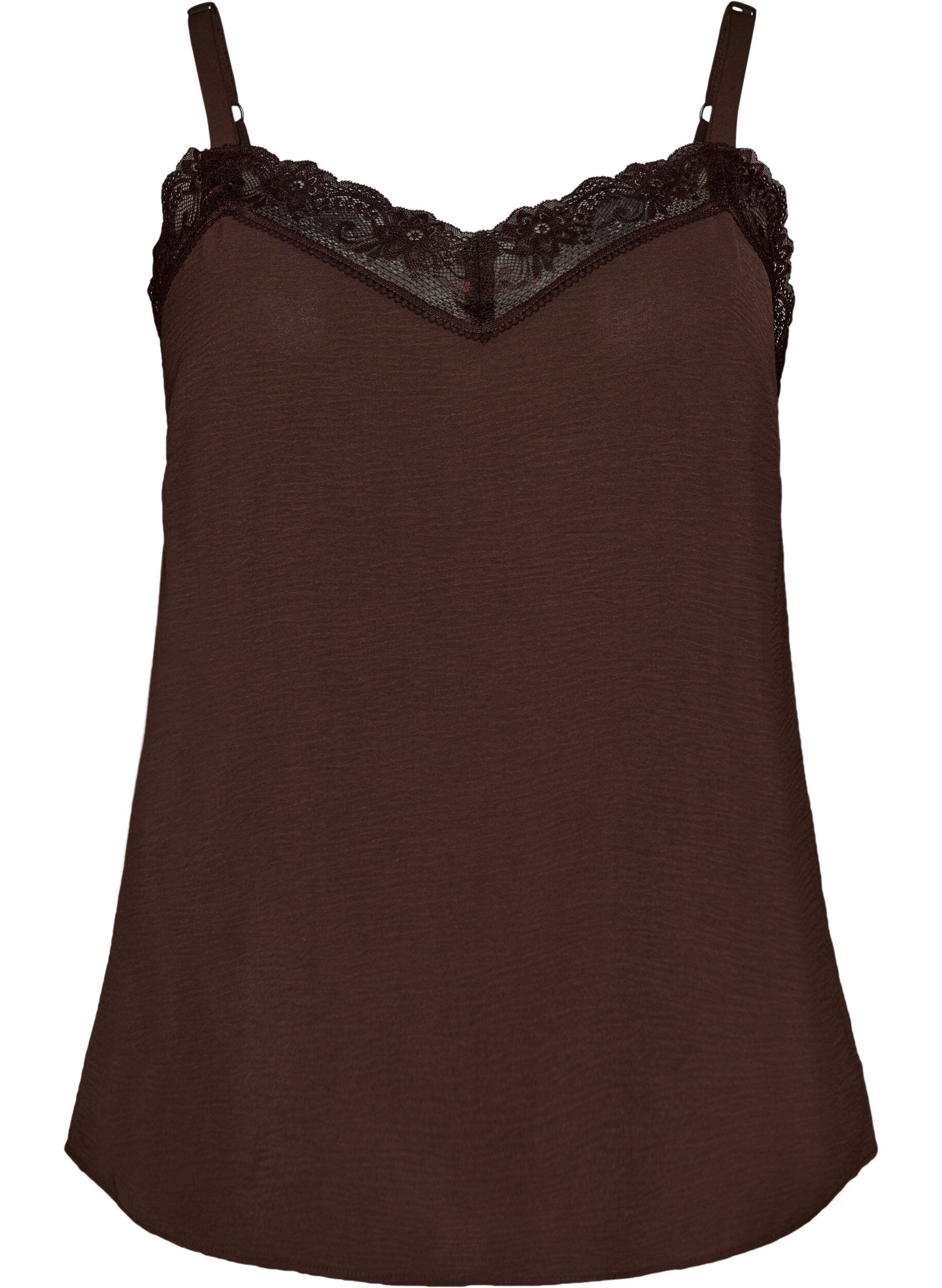 FLASH - Cami top met V-hals en kanten rand