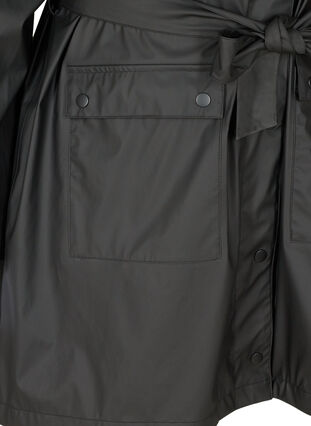 Veste de pluie avec ceinture et capuche, Black, Packshot image number 3
