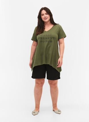T-shirt en coton à manches courtes, Thyme PRESENT, Model image number 2