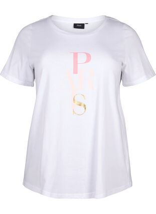 T-shirt en coton avec imprimé texte, B. White w. Paris, Packshot image number 0