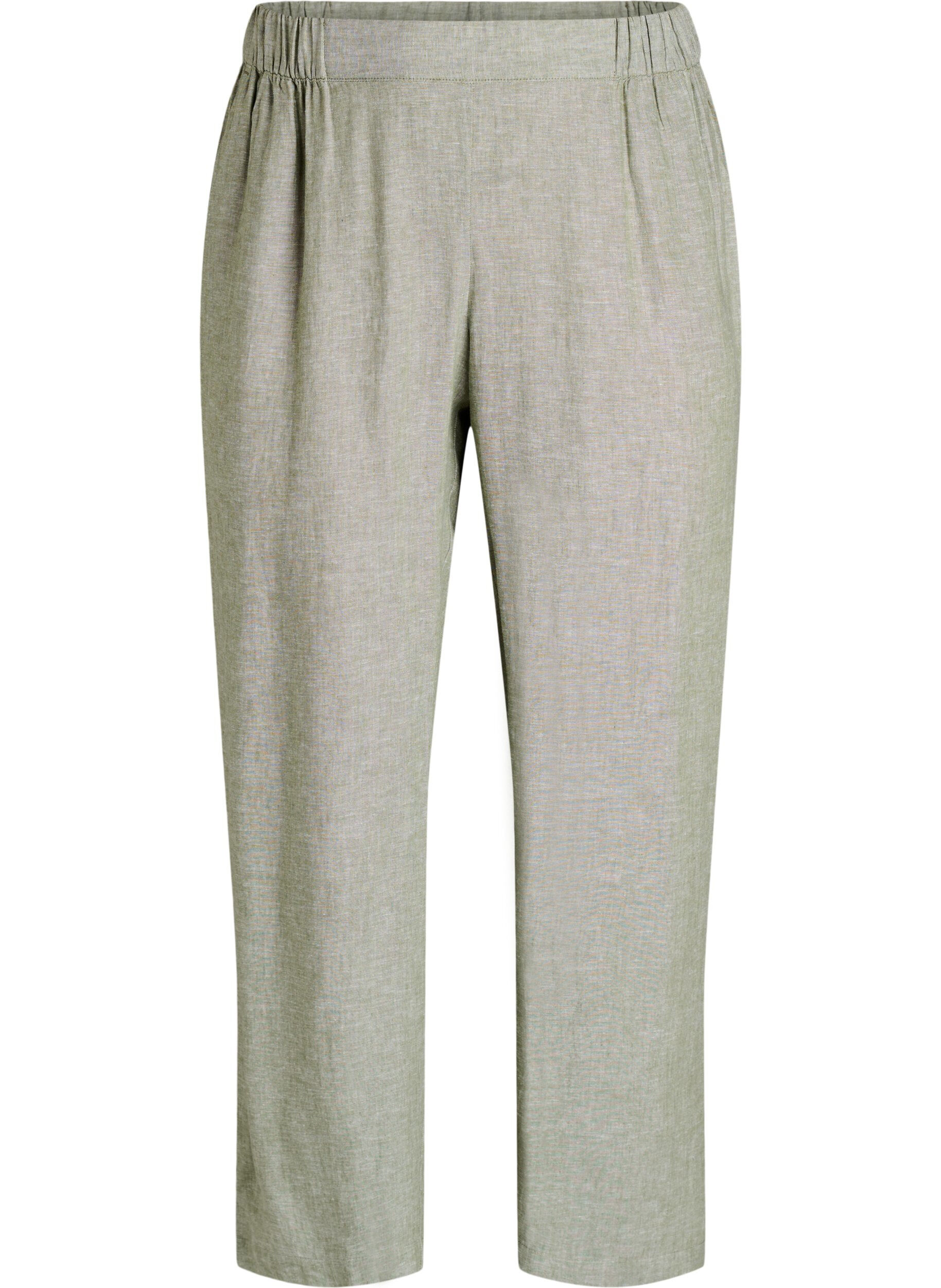 Linnen en viscose broek met losse pasvorm