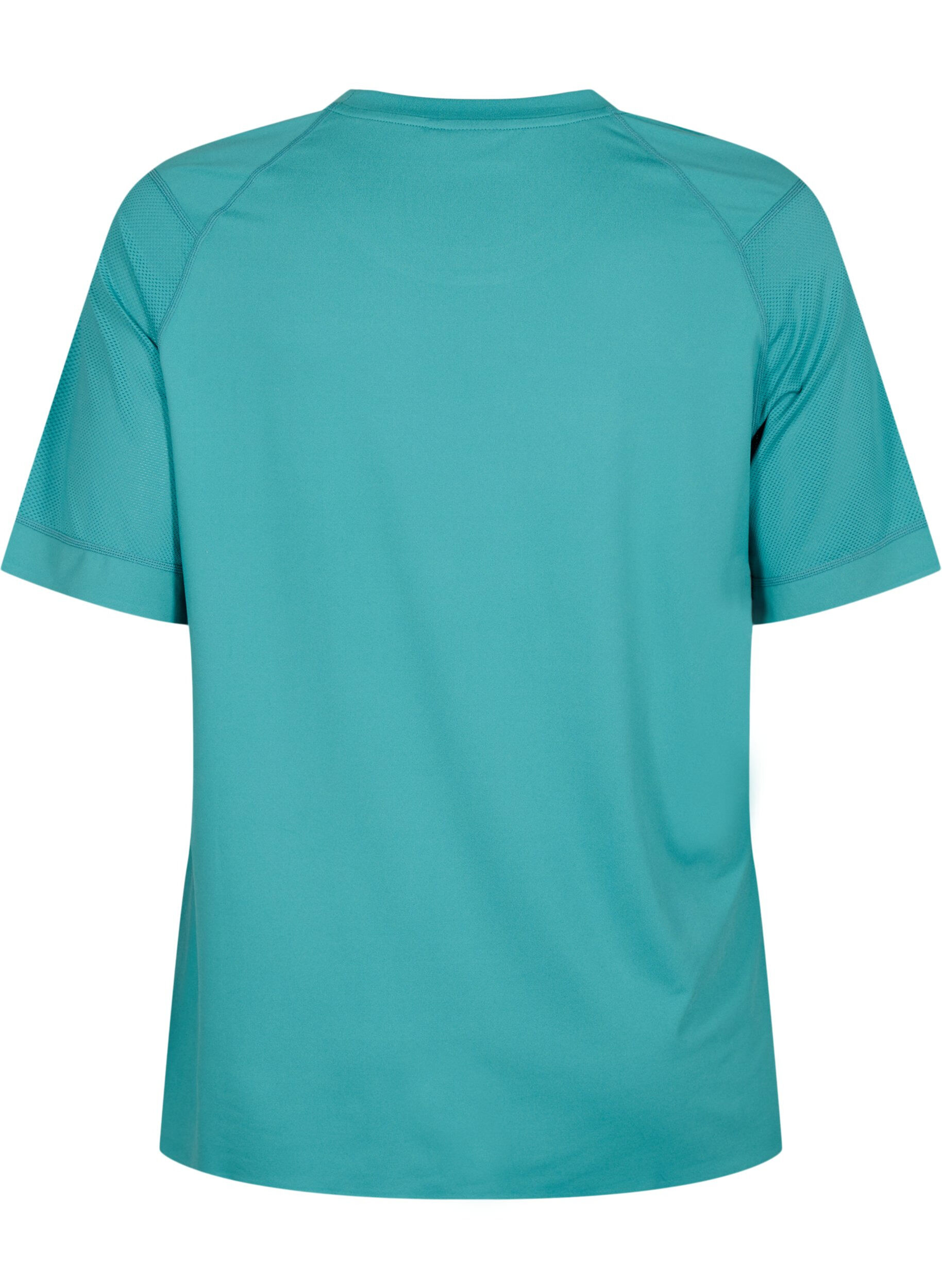 ZizziTrainings-T-shirt met korte mouwen en ronde hals, Green-Blue Slate, Packshot image number 1
