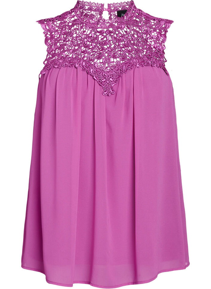 Haut de fête sans manches avec crochet, Violet, Packshot image number 0