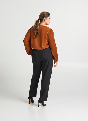 Klassieke broek met stretch, Black, Model image number 0