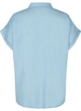 Chemise à manches courtes avec poches de poitrine, Light blue denim, Packshot image number 1
