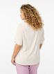 Geweven blouse met korte mouwen en ronde hals, Beige, Model image number 2