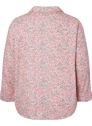 Chemise de nuit en coton avec imprimé floral, Powder Pink, Packshot image number 1