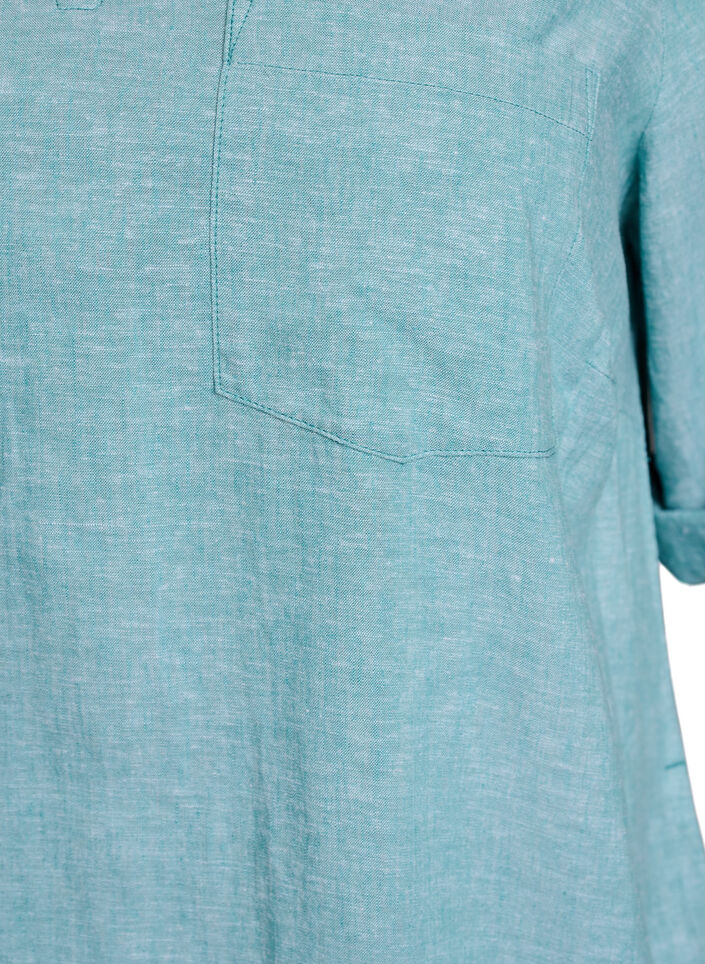Tuniek van linnen en viscose met A-vorm, Blauw, Packshot image number 2