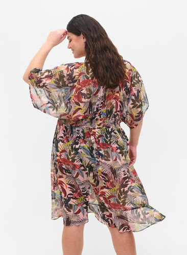 Kimono de plage  imprimé, Palm Print, Model image number 1