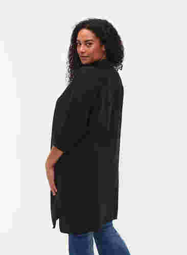 Lang overhemd met 3/4-mouwen van lyocell (TENCEL™), Black, Model image number 1