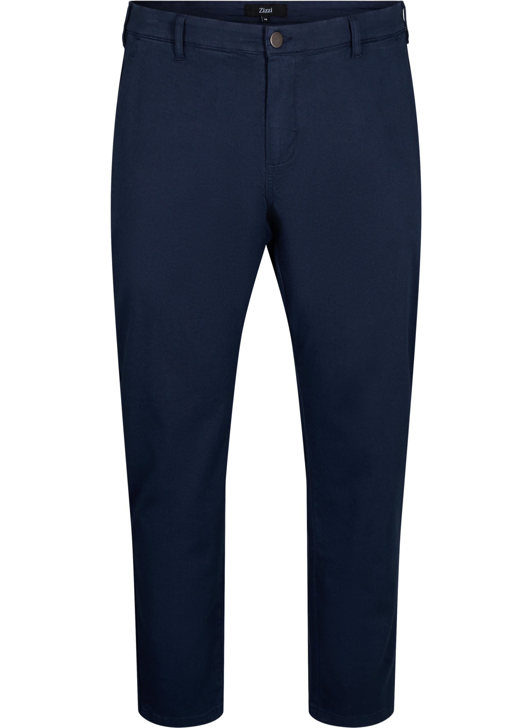 Zizzi Chinos en coton, Navy Blazer, Packshot image number 0
