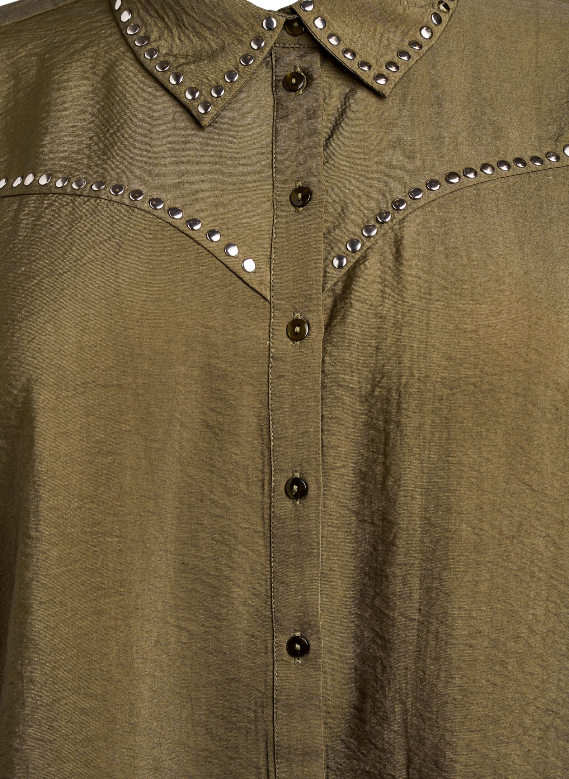 ZizziShirt met studs, Groen, Packshot image number 2