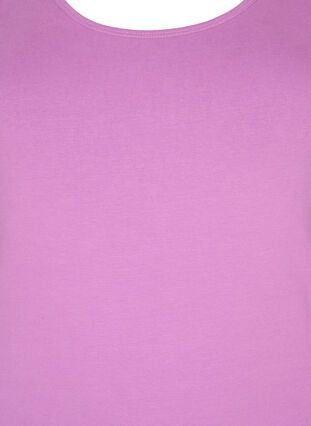 Top basique de couleur unie en coton, Iris Orchid, Packshot image number 2