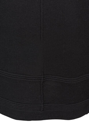 Robe en tricot manches longues trapèze, Black, Packshot image number 3