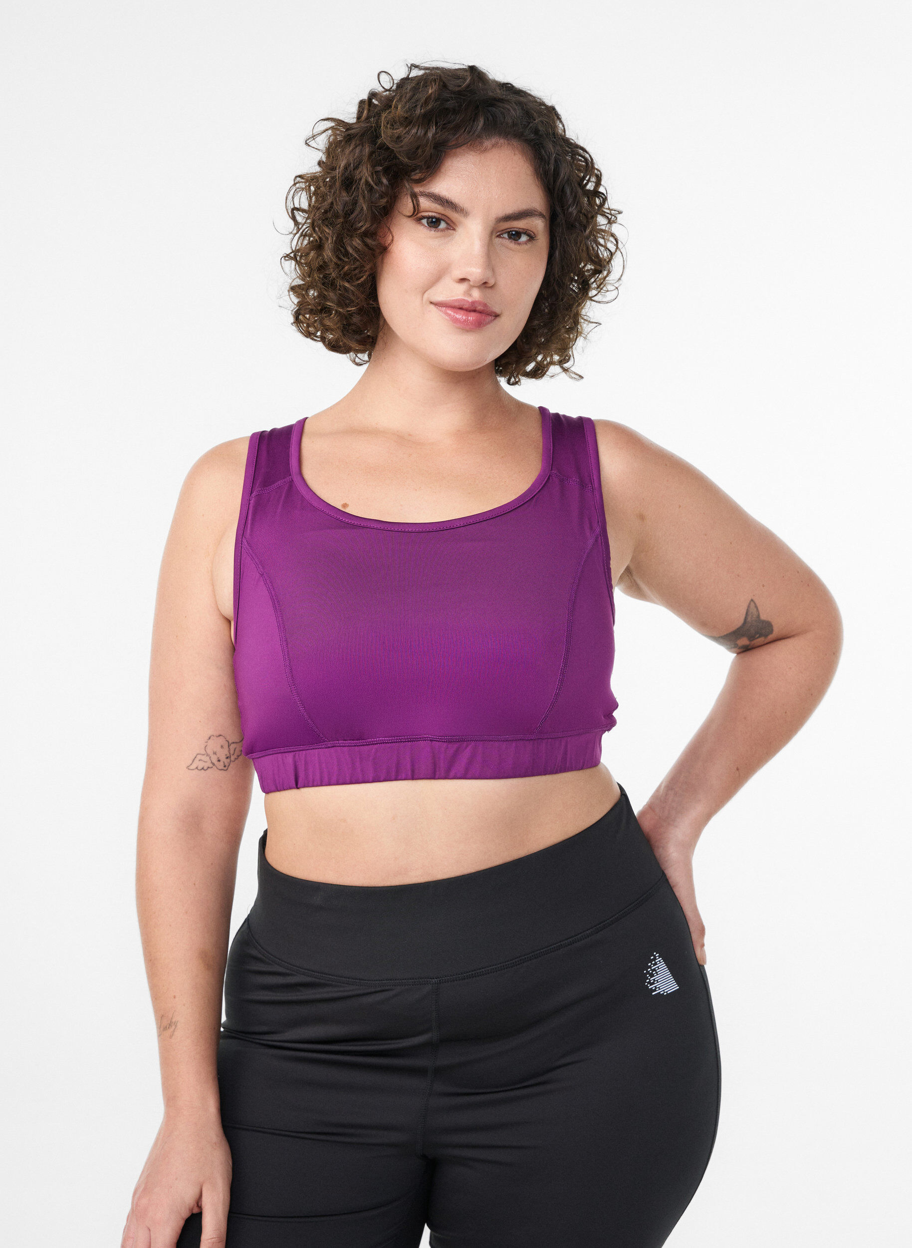 ZizziSport-bh met racerback, Paars, Model image number 0