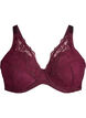 Soutien-gorge rembourr&eacute; en dentelle avec armatures, Bordeaux, Packshot image number 0