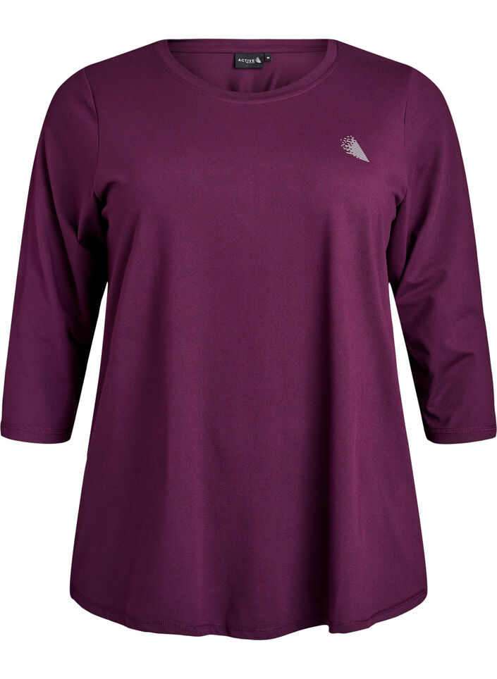 Training blouse met 3/4 mouwen, Paars, Packshot image number 0
