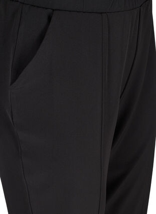 Pantalon longueur 7/8 avec des plis consus, Black, Packshot image number 2