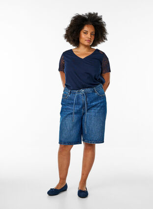 Zizzi Active by grote maten dames T-shirt met V-hals maat 42-60 - plus size dameskleding, 42-44 Grote maten Zizzi Active by grote maten dames T-shirt met V-hals maat 42-60 - plus size dameskleding, 42-44 Grote maten