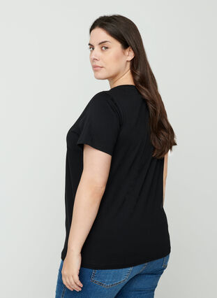 T-shirt coton à sequins, Black, Model image number 1