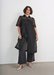 Robe en organza avec poches poitrine et manches bouffantes, Noir, Model image number 0