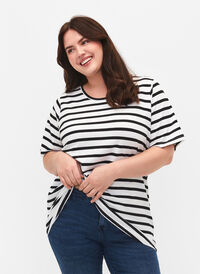 T-shirt en coton rayé, Black Stripes, Model