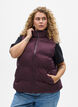 Korte puffer bodywarmer met hoge kraag, Donker Bordeaux, Model image number 0