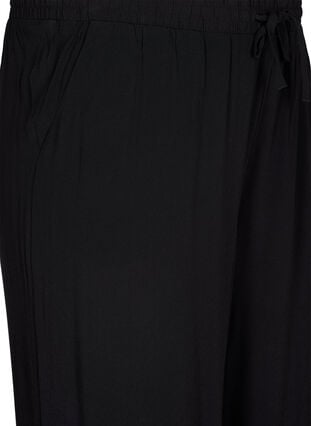 Pantalon ample en viscose avec imprimé, Black, Packshot image number 2