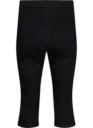 FLASH - denim capri broek met hoge taille en slanke pasvorm, Black, Packshot image number 1