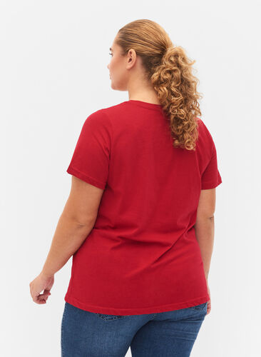 T-shirt de Noël en coton, Tango Red Reindeer, Model image number 1