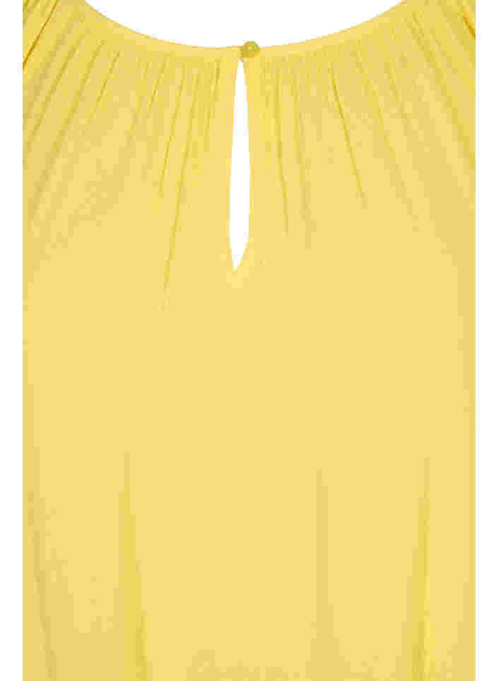 Viscose tuniek met 3/4 mouwen , Primrose Yellow, Packshot image number 2