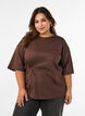 T-shirt met gedrapeerd detail, Bruin, Model image number 0