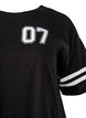 Kort T-shirtjurkje met sportieve details, Zwart, Packshot image number 2